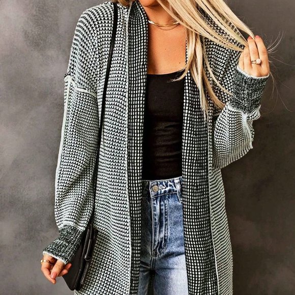 . Jackets & Blazers - Multicolor Casual Womens Drop Shoulder Open Front Coat